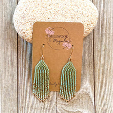 Load image into Gallery viewer, Seafoam and Gold Fringe
