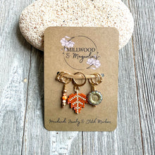 Load image into Gallery viewer, Orange Leaf Stitch Markers