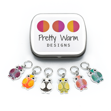 Load image into Gallery viewer, owl stitch marker rings
