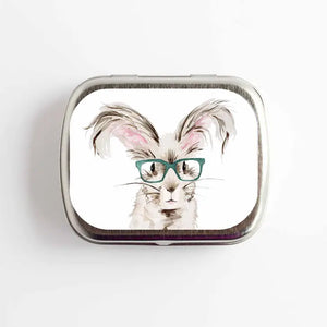 Hipster angora rabbit storage tin