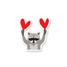 Load image into Gallery viewer, Raccoon Double Red Hearts
