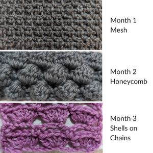 Crochet Blanket Club: Blocks 1-2-3
