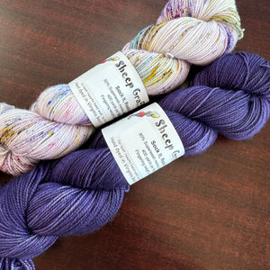 sock dark rich purple & lilac garden