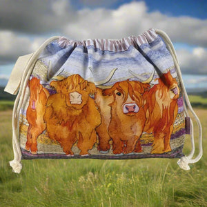 Highland coo drawstring