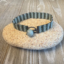 Load image into Gallery viewer, Hand beaded Seafoam gray white

