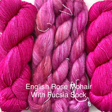 Load image into Gallery viewer, English Rose with Fucsia Mohair

