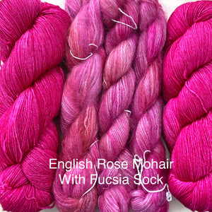 English Rose with Fucsia Mohair