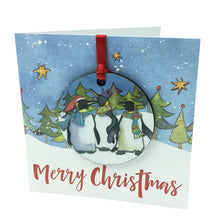 Load image into Gallery viewer, penguins ornament card