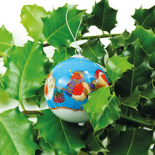 Load image into Gallery viewer, robins in scarves ornament
