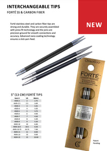 ChiaoGoo Forte Carbon Needle Tips 5"