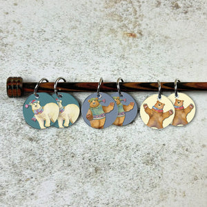 Emma Ball Stitch Markers , gauge rule and Ornaments