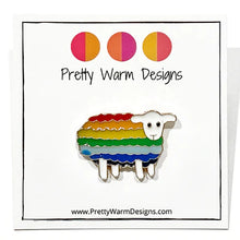 Load image into Gallery viewer, rainbow sheep pin